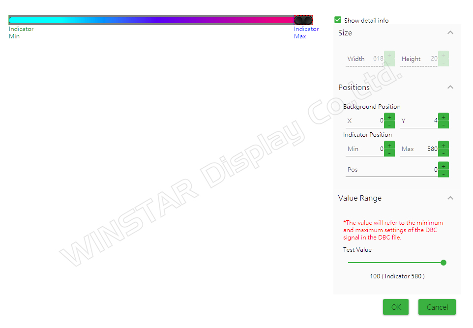 Figure 23: Adjusting Test Value = 100 in Builder